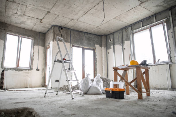 House or apartment indoor improvements and repairs works in the very beginning. Construction site.